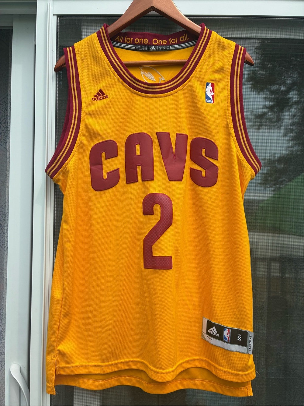 adidas Gold and Wine Red Cleveland Basketball Jersey